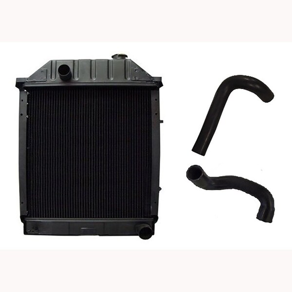 Aic Replacement Parts C5NN8005N Radiator w Upper & Lower Hose Fits Ford NH 340 340A 340B 445 535 545 C5NN8005N-HOSES - main